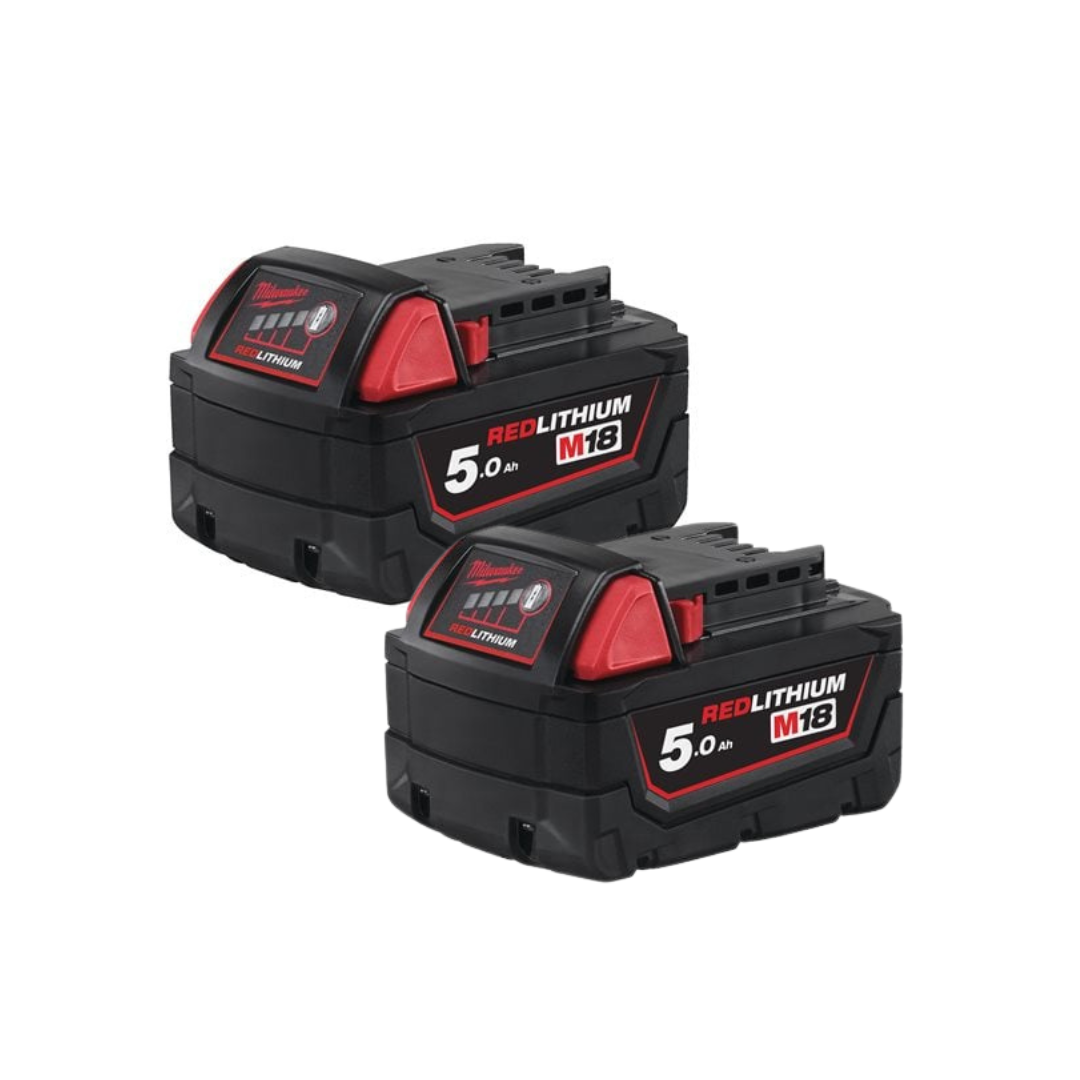 🔧 Milwaukee M18 FUEL 18V Cordless Twin Pack – Includes Combi Hammer Drill, Impact Driver, 2×5.0Ah Batteries, Charger & Carry Case