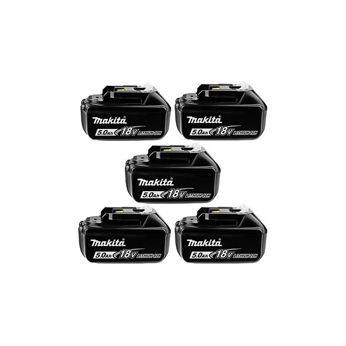 Makita 18V 5.0Ah Lithium-Ion Battery BL1850B – Pack of 5